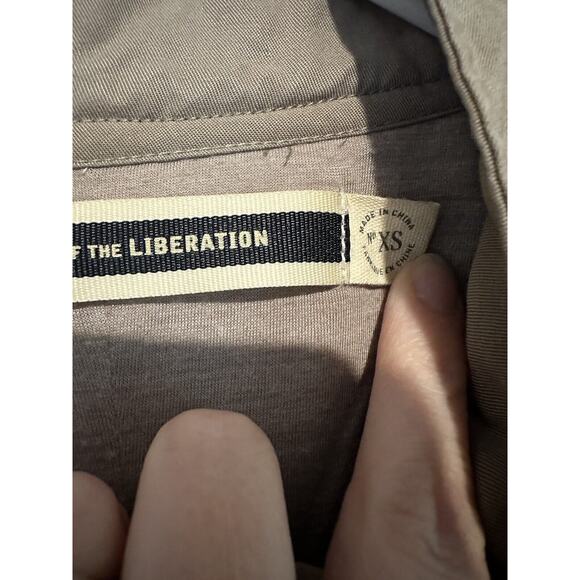 Anthropologie Daughters of the Liberation Bomber Jacket Size Xsmall Beige Army - Picture 3 of 12